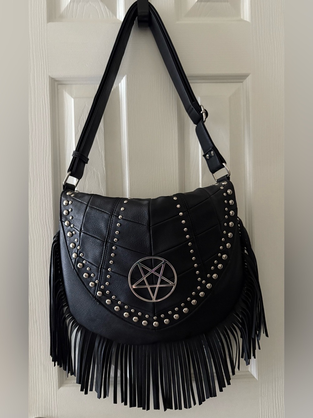 Killstar Fringe Studded Pentagram Purse. New! Goth. Punk. Boho. Witchy Glam. Emo